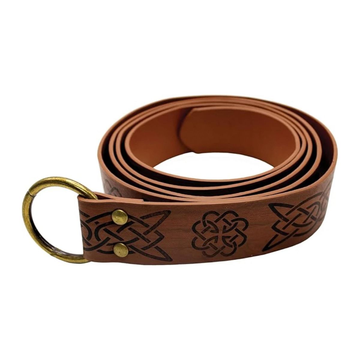 Celtic Medieval Brown Faux Leather Belt, Adult