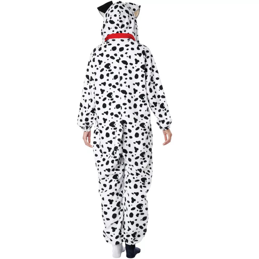 Adult Dalmatian Fleece Onesie Costume for Halloween and Parties