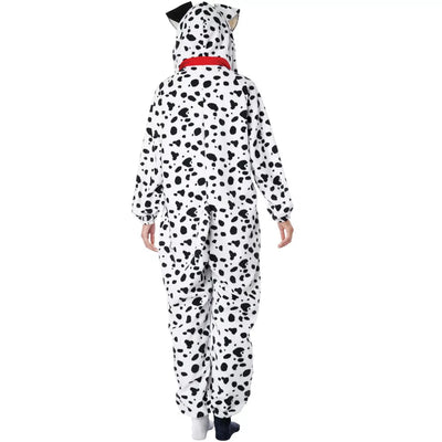 Adult Dalmatian Fleece Onesie Costume for Halloween and Parties