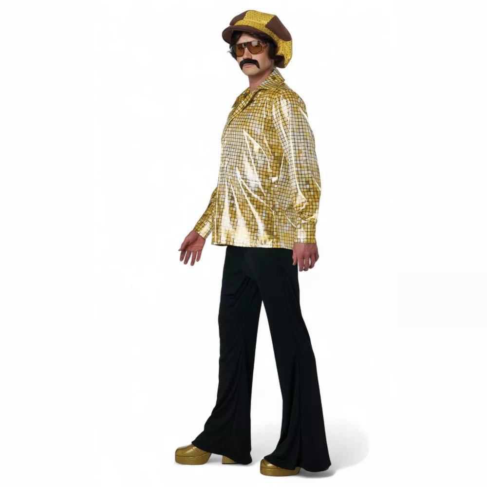 Disco Shirt and Hat Set - Gold, Adult