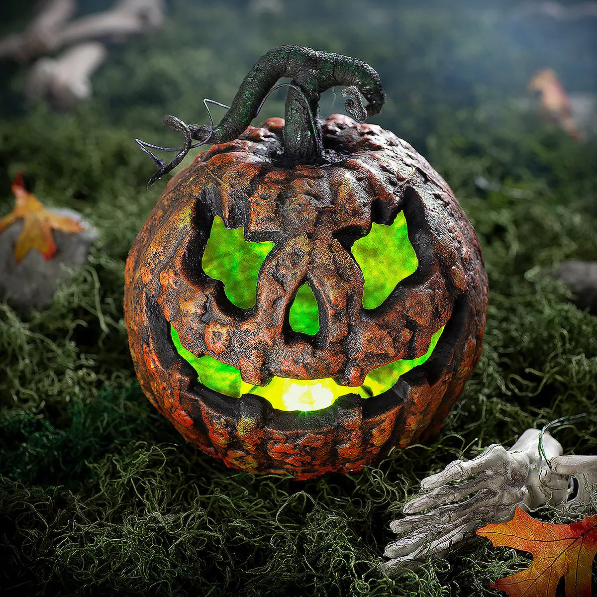Animated Light-Up Jack-O-Lantern