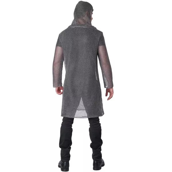 Metallic Knit Chainmail Tunic and Cowl Adult Costume