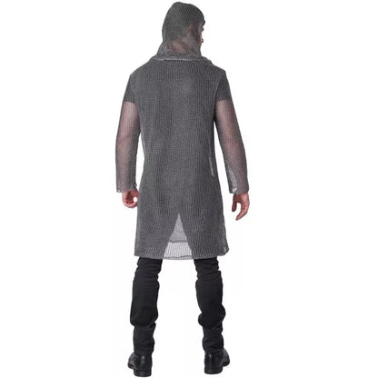 Shiny and intricate Metallic Knit Chainmail Tunic and Cowl Costume