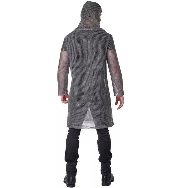 Shiny and intricate Metallic Knit Chainmail Tunic and Cowl Costume