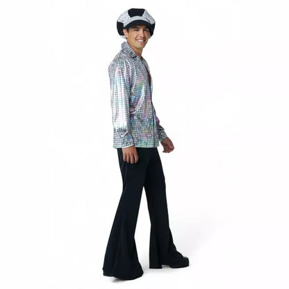 Disco Shirt and Hat Set - Silver, Adult