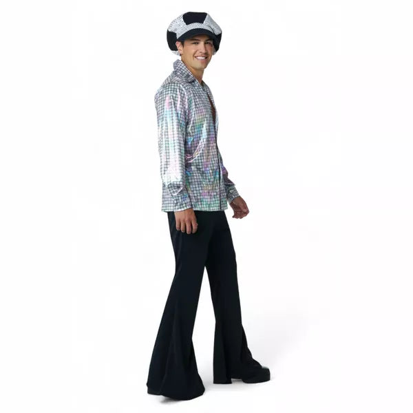 Disco Shirt and Hat Set - Silver, Adult