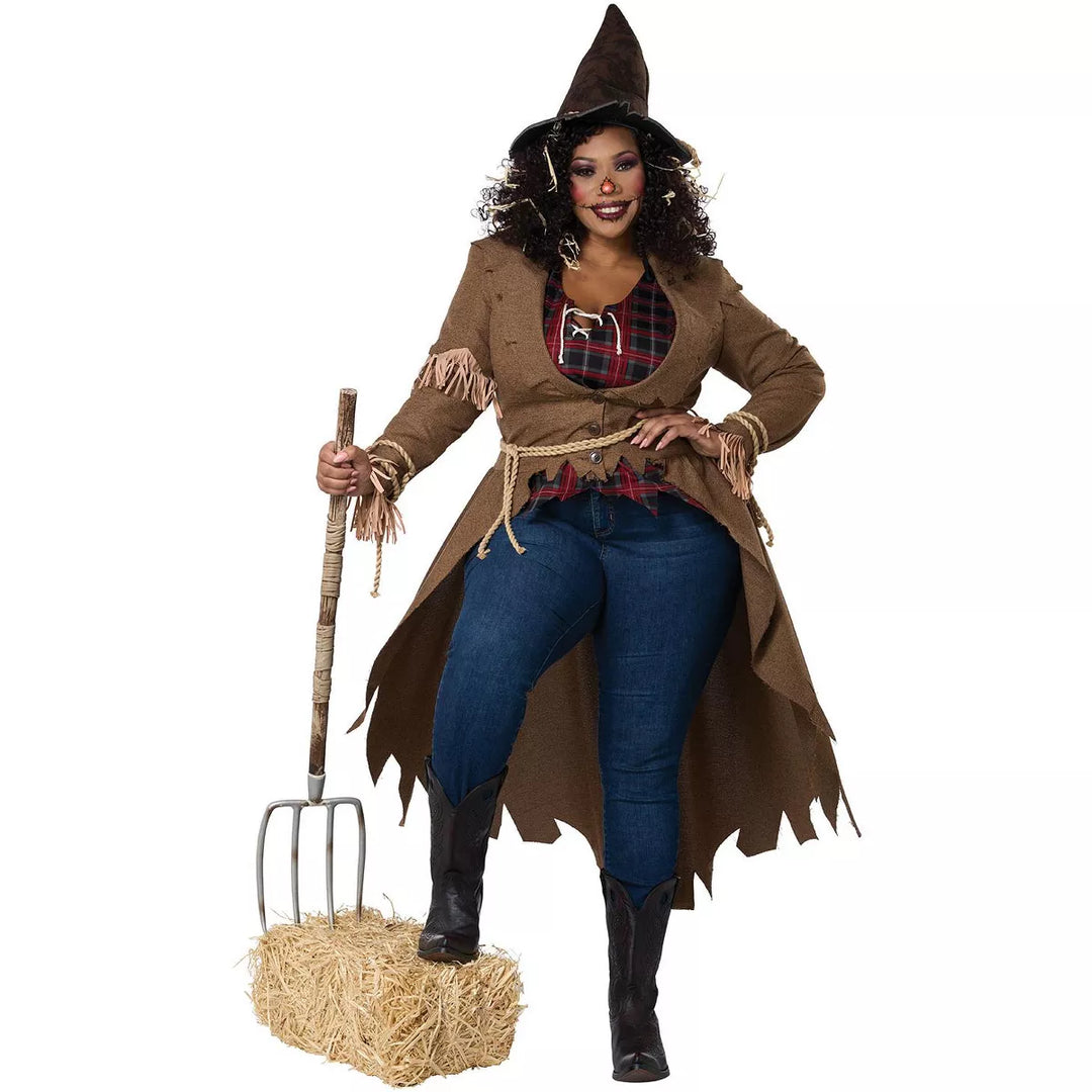 Beautiful Autumn Harvest Plus Size Women's Costume with Fall Colors and Leaf Designs, Perfect for Halloween or Fall Festivals