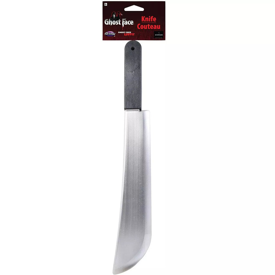 Black and silver Ghost Face® machette with 21 blade for horror movie fans