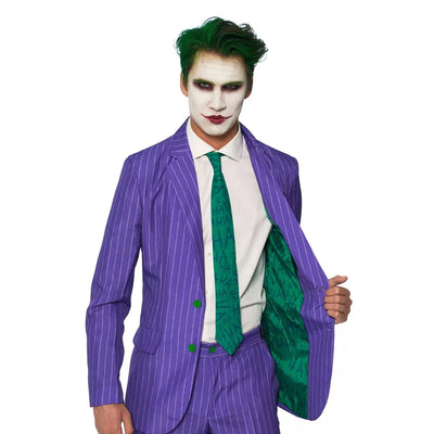 Close-up of the Suitmeister Men's Party Suit - The Joker Costume lapel and button details