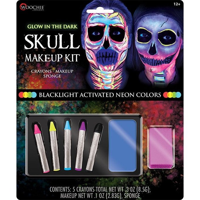 Creative Glow in the Dark Skull Makeup Kit for Halloween and Costume Parties