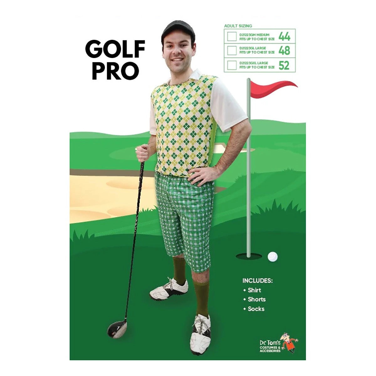 Golf Pro Green Costume, Adult