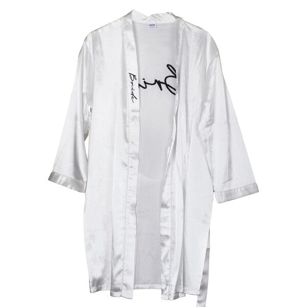 Beautiful white bride dressing gown robe perfect for hens party celebration