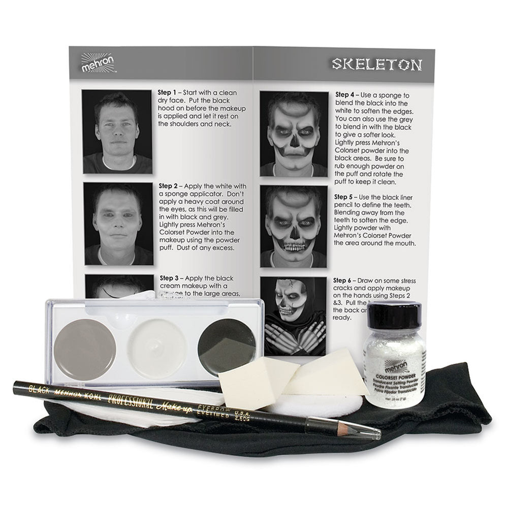 Professional Mehron Skeleton Character Makeup Kit for realistic skull effects