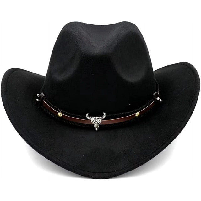 Cowboy Hat with Bull Head Band