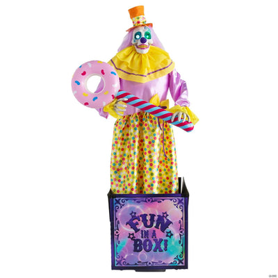 Life-Size Animated Light-Up Walking Fun-in-a-Box Clown - 5 ft