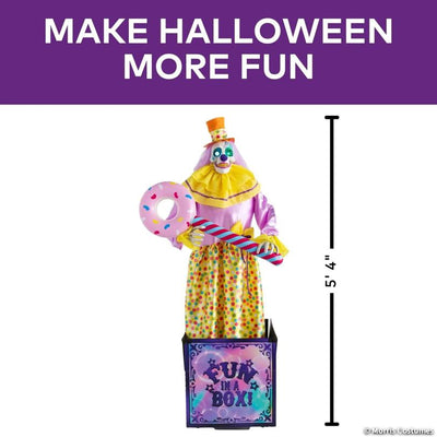 Life-Size Animated Light-Up Walking Fun-in-a-Box Clown - 5 ft