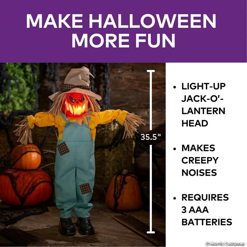 Light-Up Sonic Scarecrow Standing Decoration - 3 ft