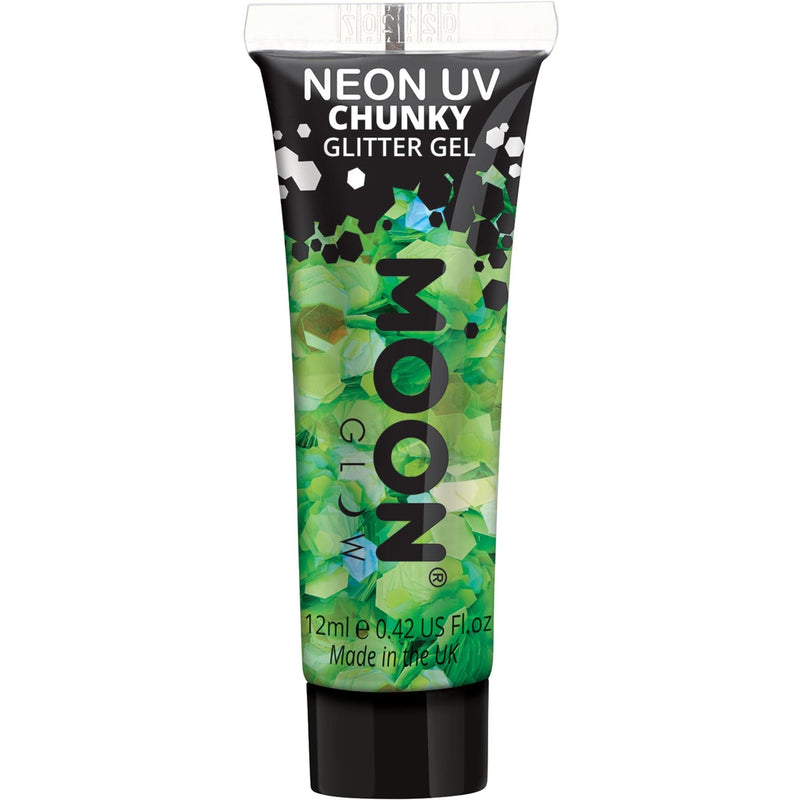 Neon UV Chunky Glitter Gel, Green