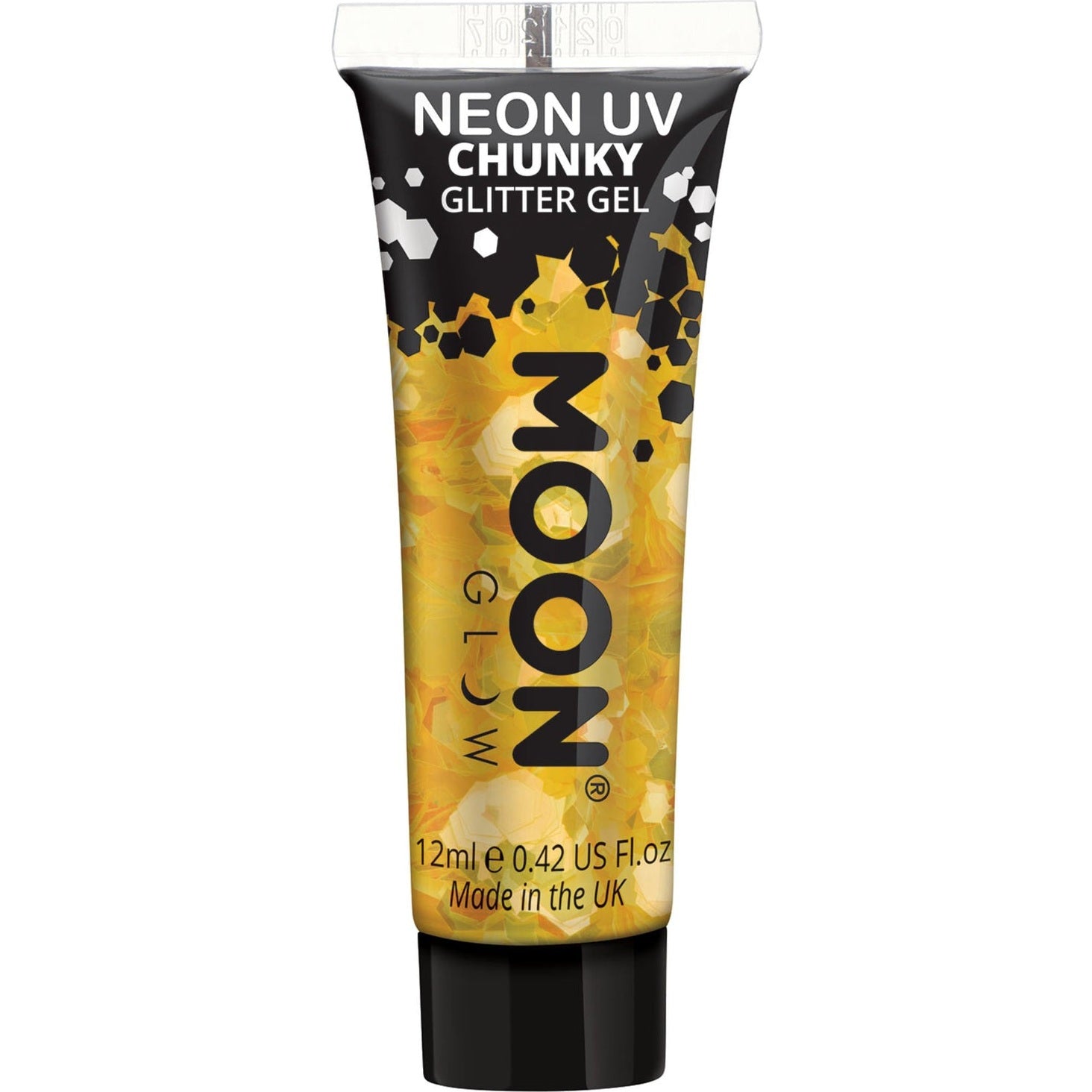 Neon UV Chunky Glitter Gel, Gold