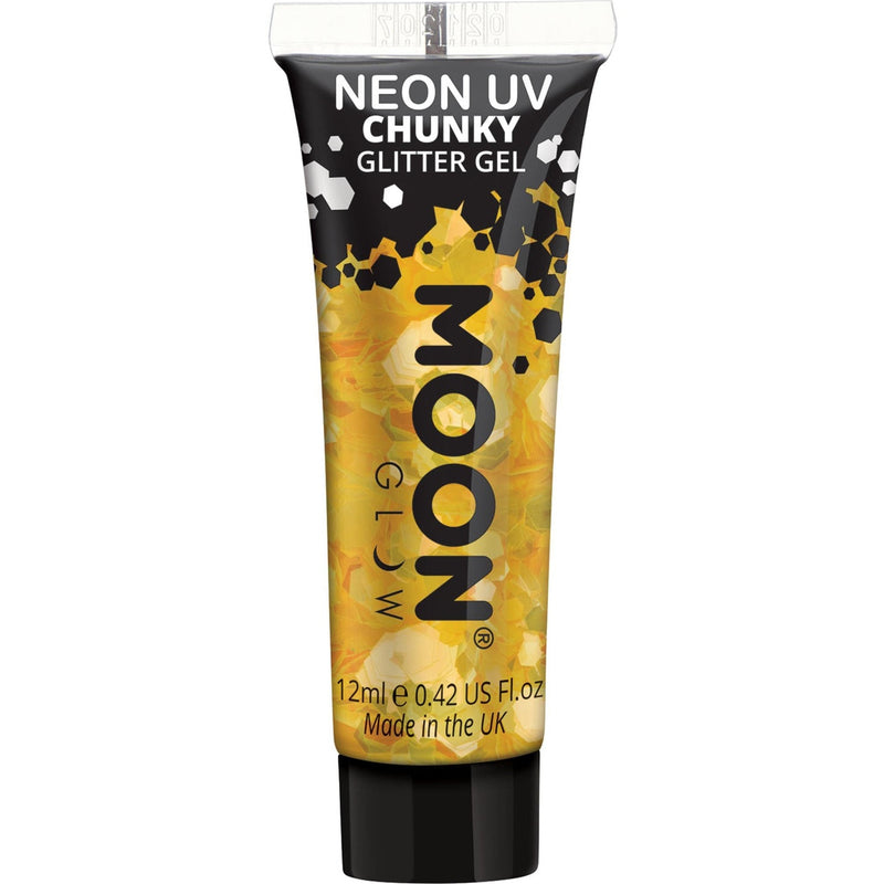 Neon UV Chunky Glitter Gel, Gold