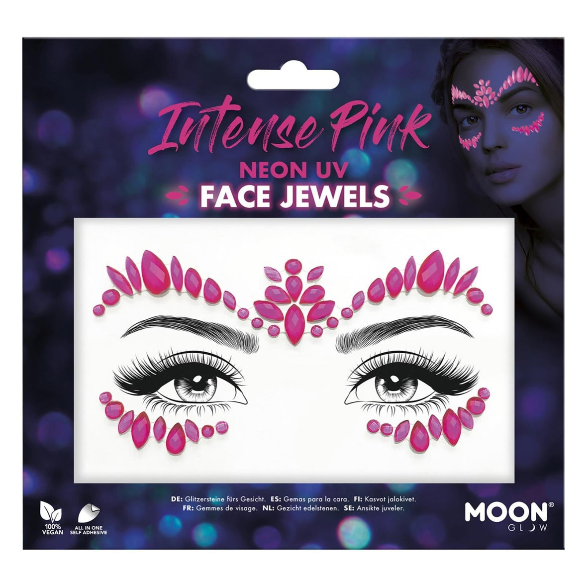 Moon Glow Face Jewels, Intense Pink
