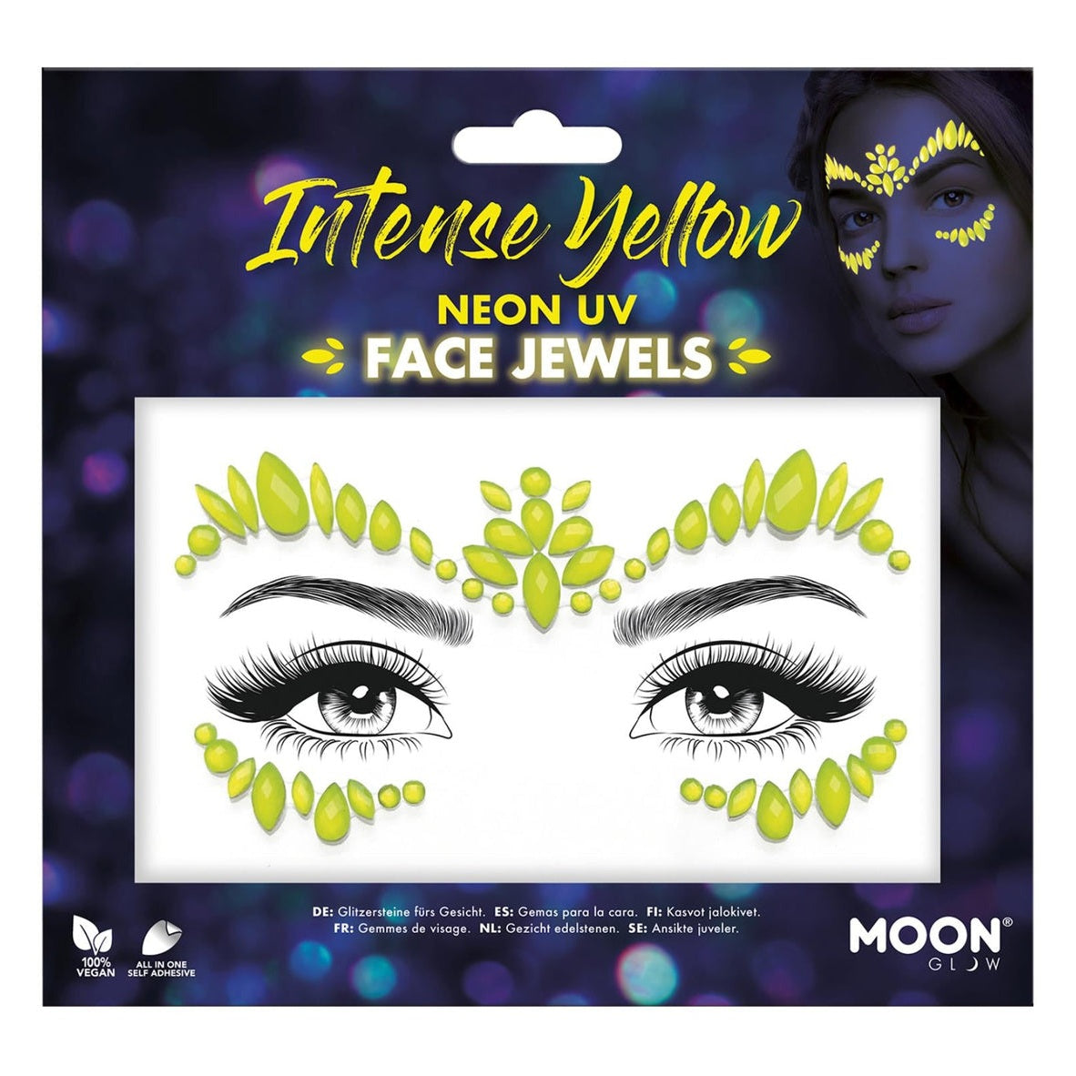 Moon Glow Face Jewels, Intense Yellow