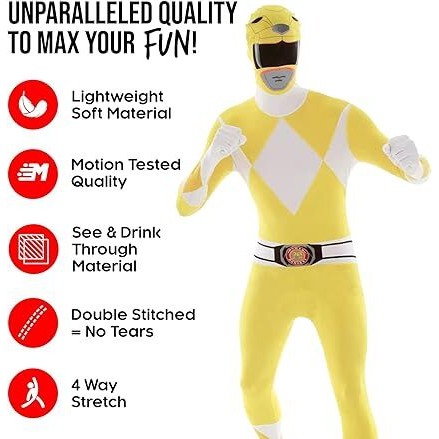 Yellow Power Rangers Morphsuit