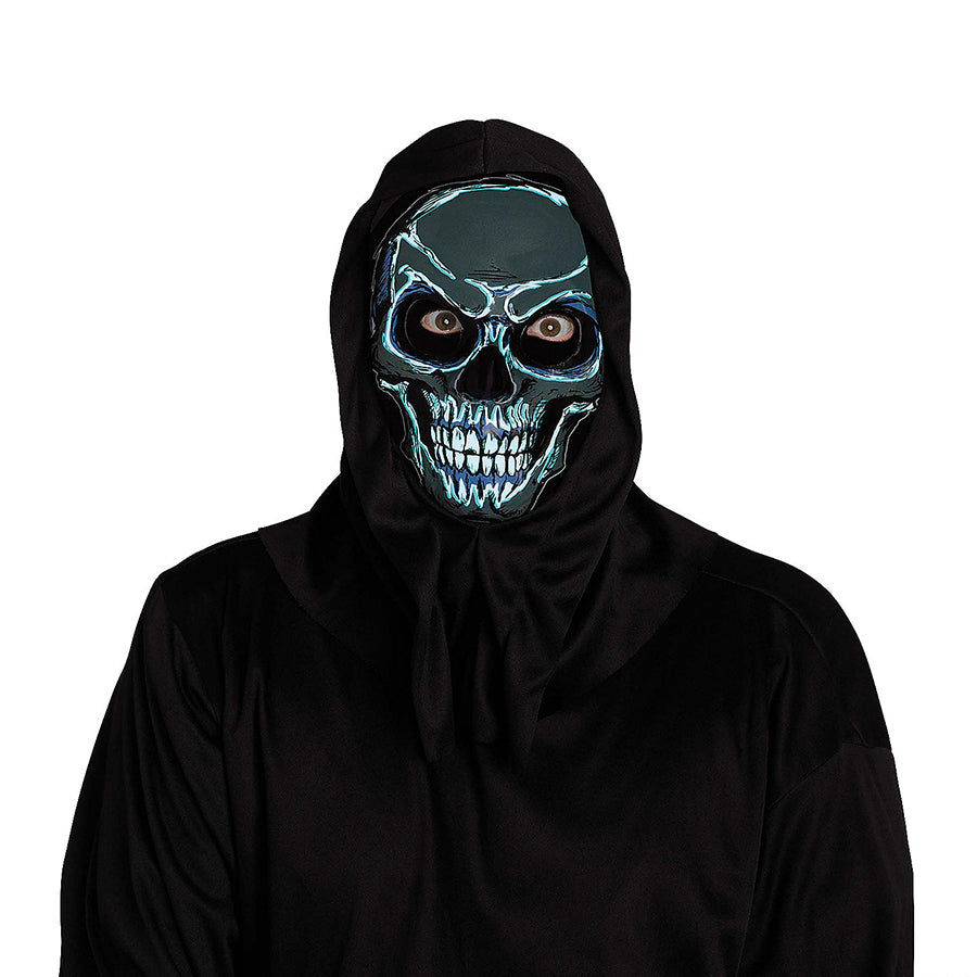 Adults Skull Reaper/Electro Mask, Black and Silver, Halloween Costume Accessory for Men and Women