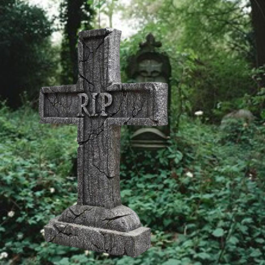 Rest In Peace Cross Tombstone, a solemn and traditional grave marker
