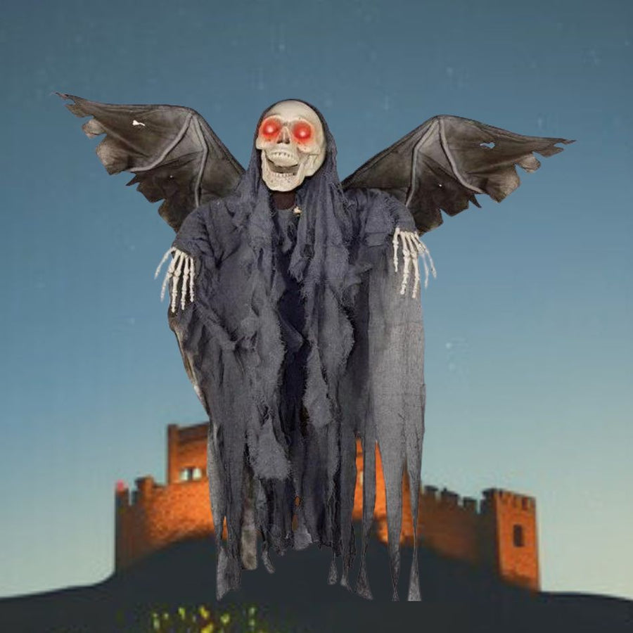 48 Animated Winged Reaper, a spooky and lifelike Halloween decoration