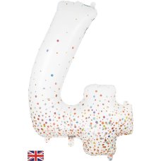 White Number 4 Foil Balloon-86cm