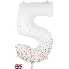 White Number 5 Foil Balloon-86cm
