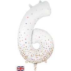 White Number 6 Foil Balloon-86cm