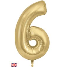 Gold Number 6 Foil Balloon-86cm