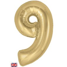 Gold Number 9 Foil Balloon-86cm