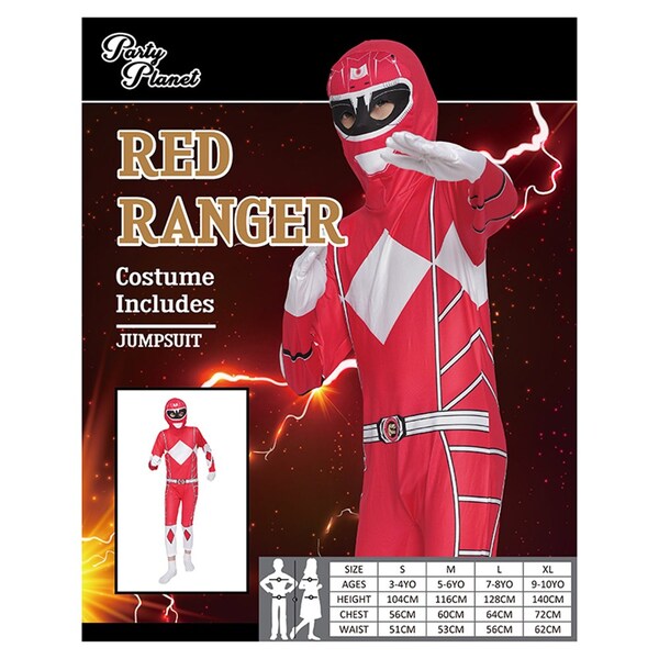 Red Power Ranger Child Costume