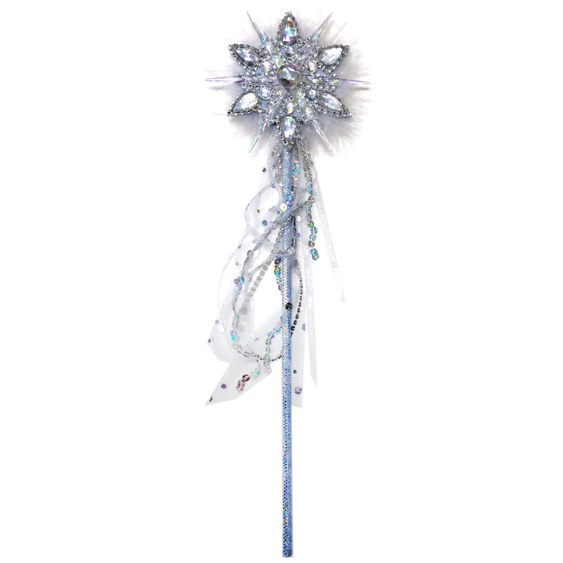 Sparking Snowflake Wand with Feathers