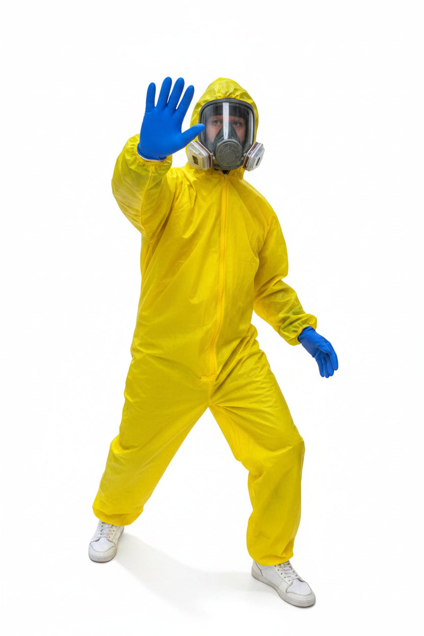 Hazmat Suit Costume with Gas Mask