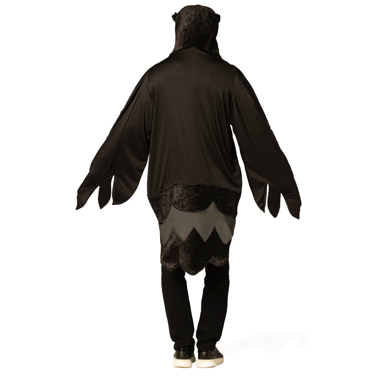 Black animal costume with a hood on a white background