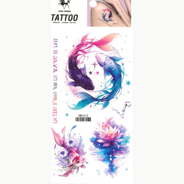 Aquatic-themed temporary tattoo