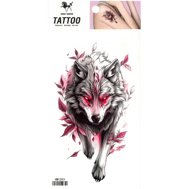 Fierce wolf temporary tattoo