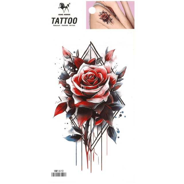 Red Rose temporary tattoo