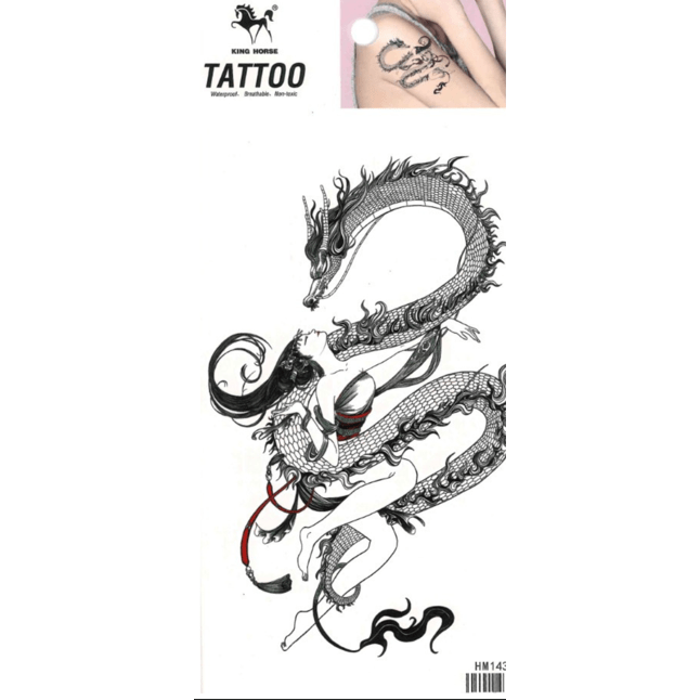 Dragon Embrace temporary tattoo