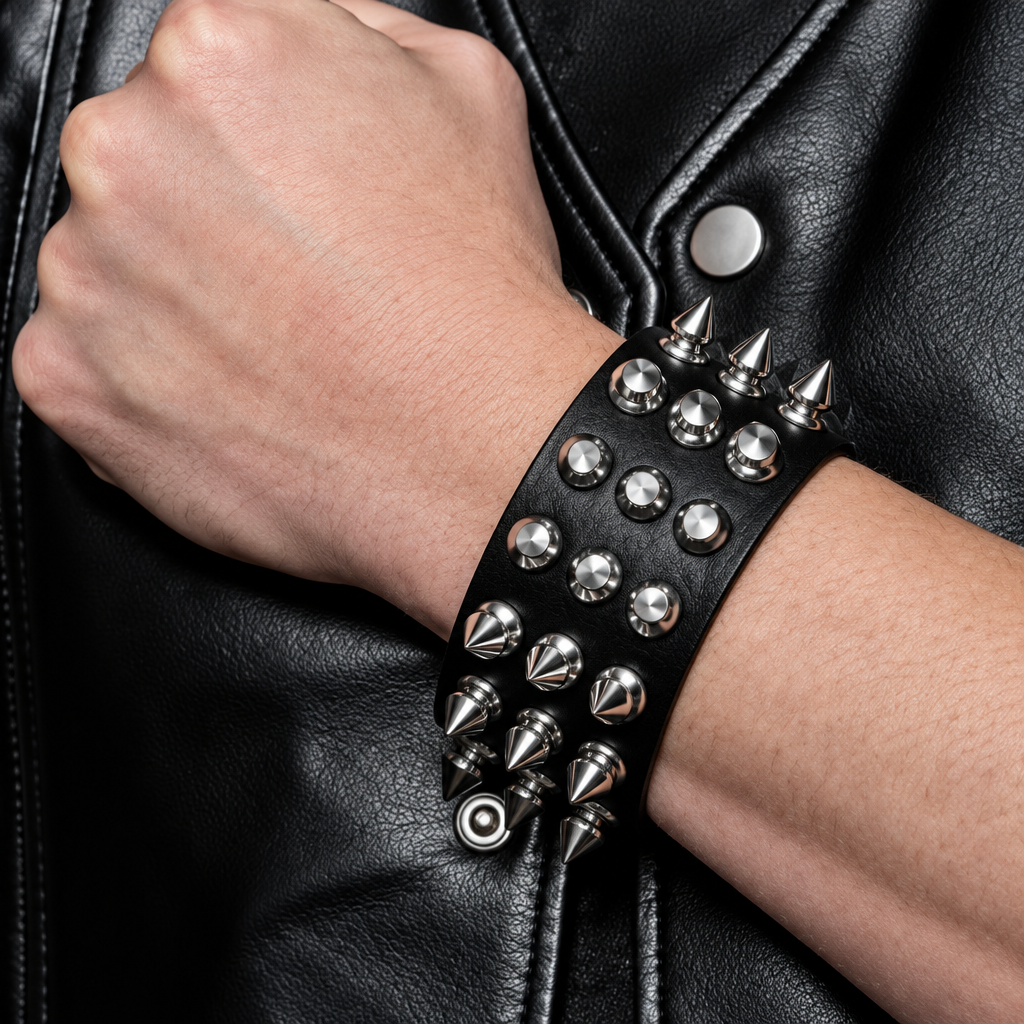 Spiked Punk Bracelet Costume Accessory
