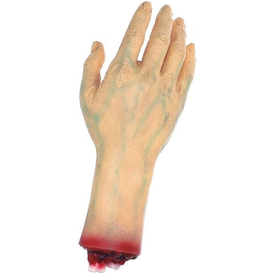 A lifelike severed right hand prop, perfect for Halloween decorations