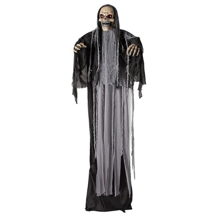 Life-size Standing Skeleton Reaper with Scythe for Haunted House Decoration