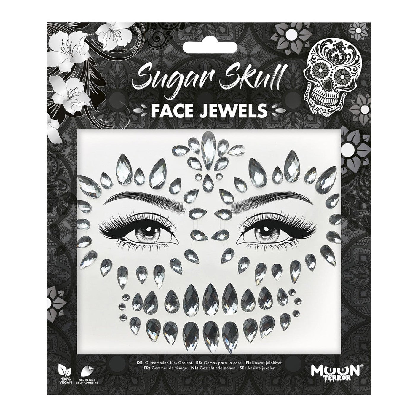 Moon Terror Face Jewels, Sugar Skull