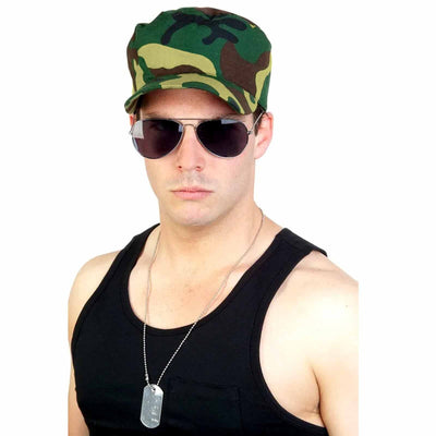 Military Set - Camo Cap, Glasses & Dog Tags