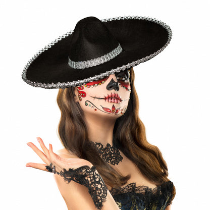 Silver Metallic Trim Sombrero