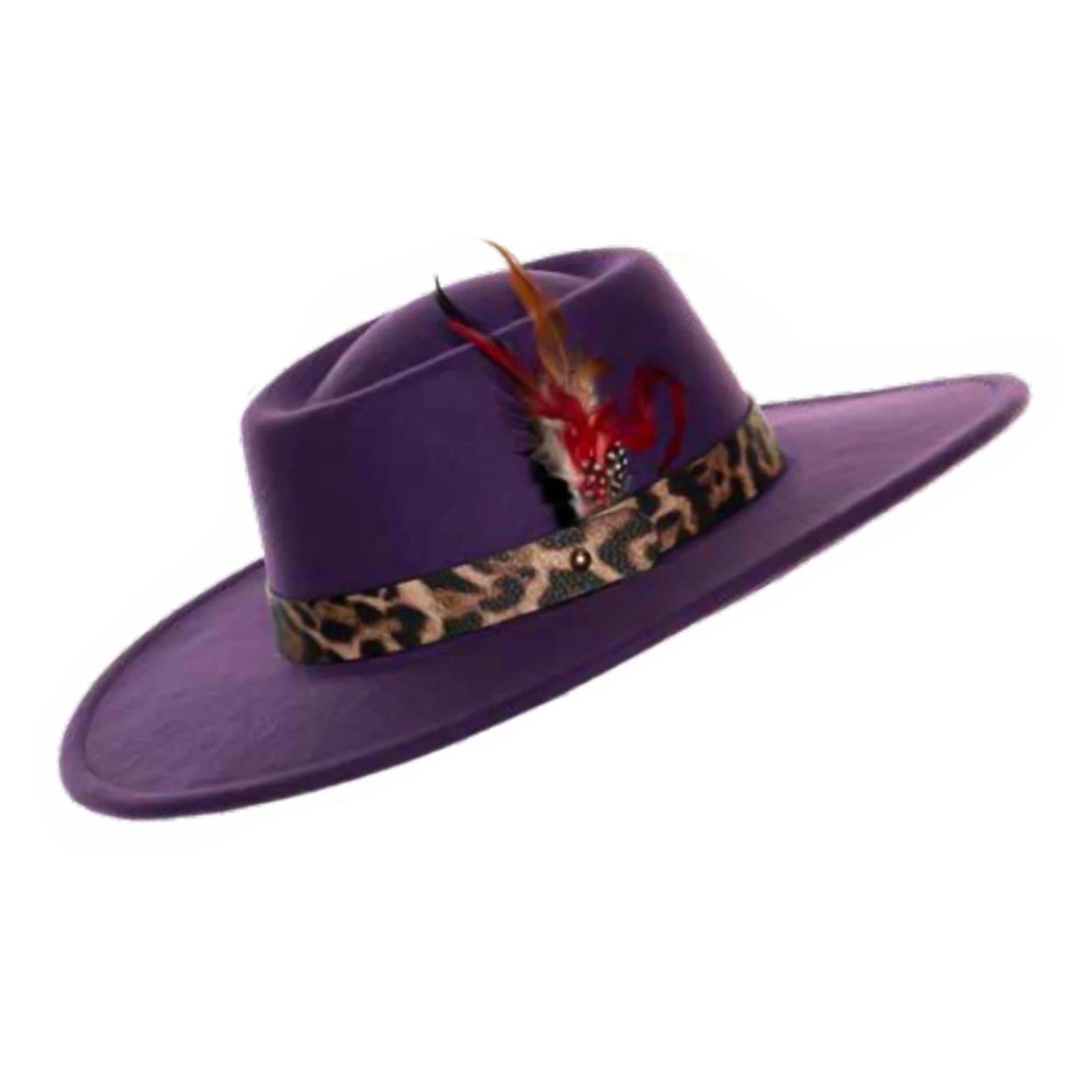 Faux Leather Pimp Hat Adult, Purple